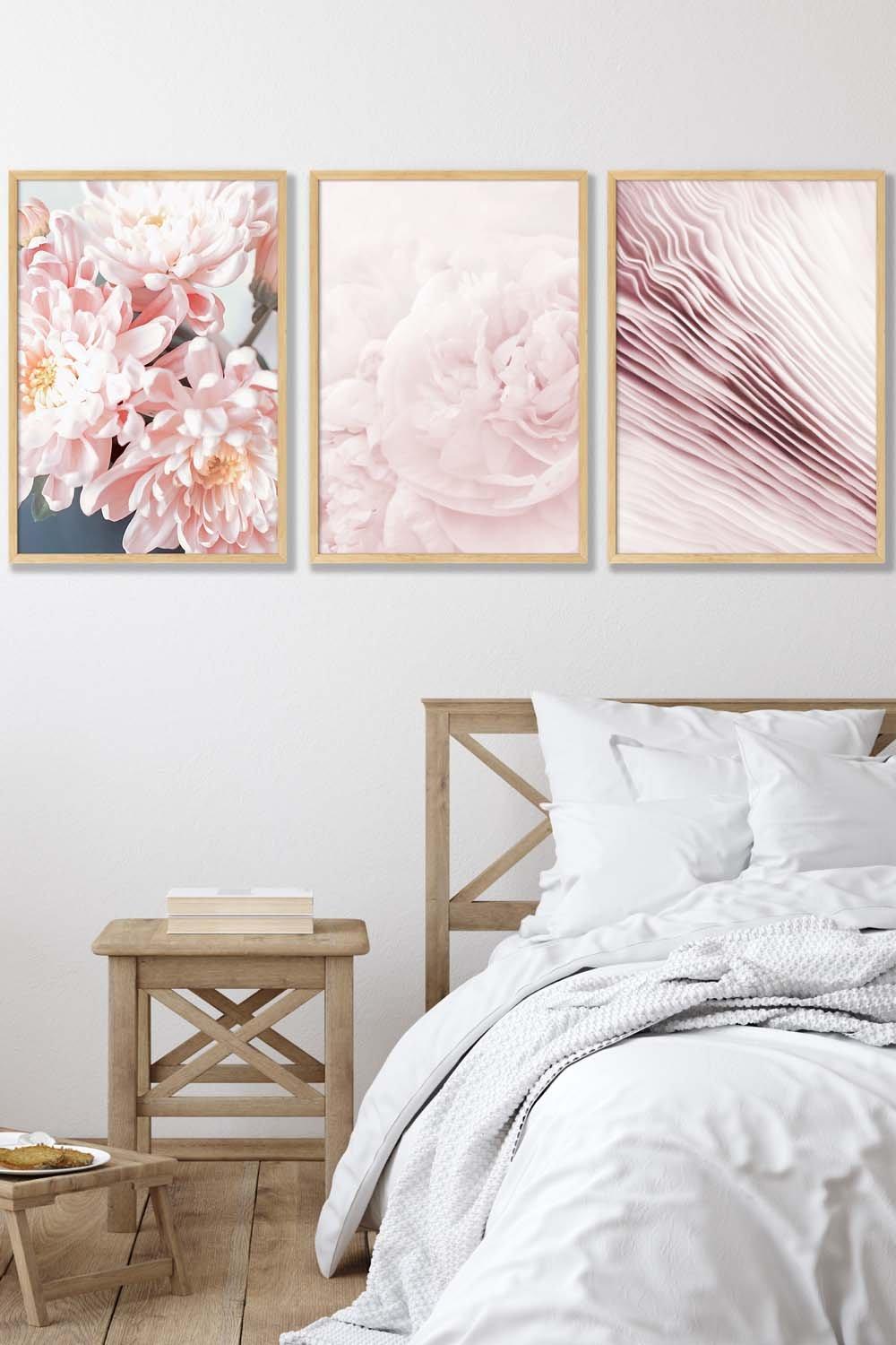 Abstract Pink Macro Floral Framed Wall Art - Large